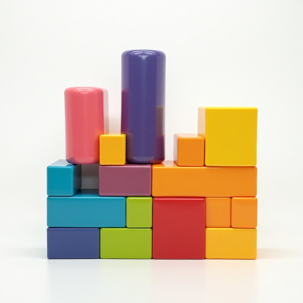 Image showing Tetris blocks reshaping themselves to fit in different configurations